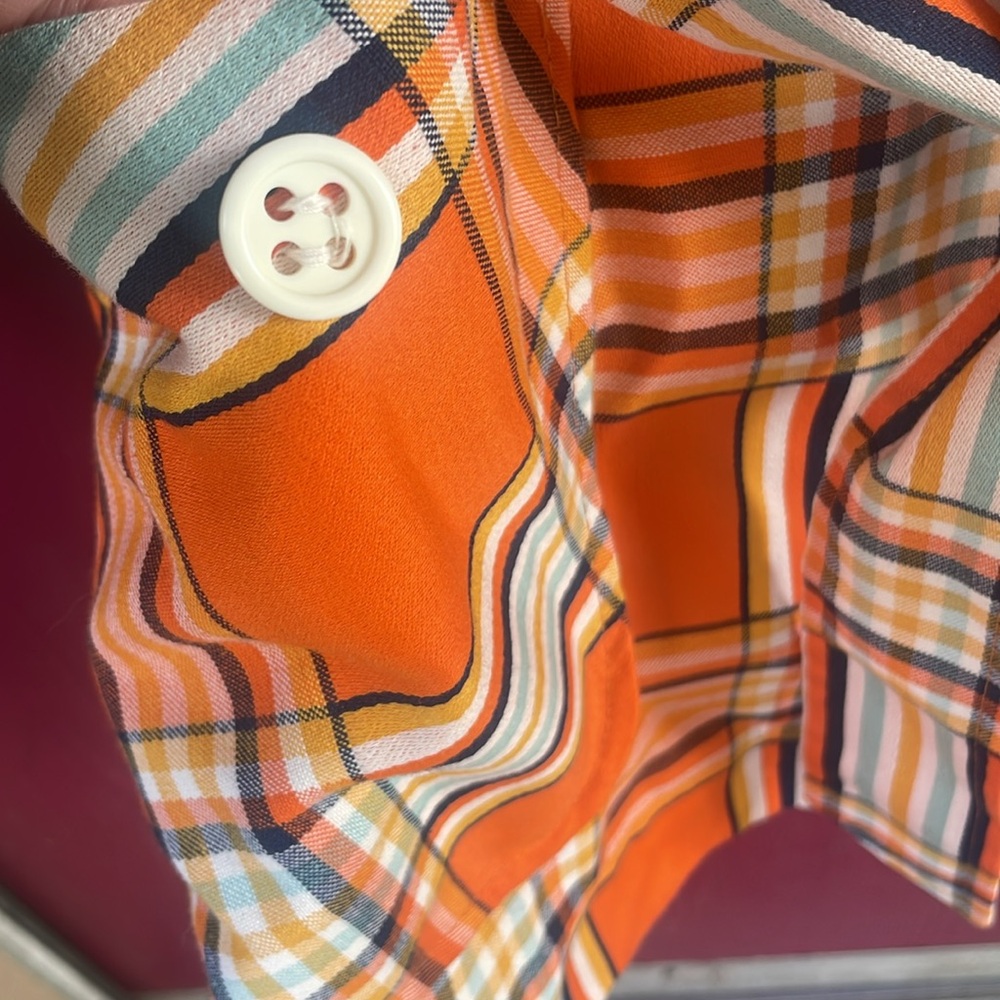 MARSIS California vintage 60’s orange blue plaid blazer jacket oversized collar - Picture 7 of 12